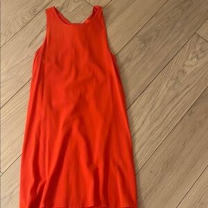 Alice + Olivia Orange Sheath Mini Dress with Halter Neckline for Cocktail
